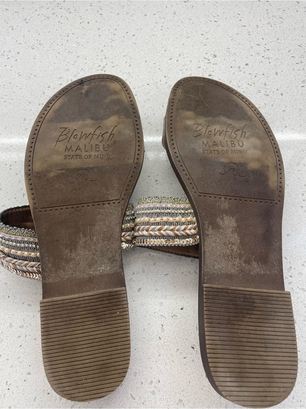 Blowfish Women's Metallic Taupe Slide Sandals size 10 - Picture 3 of 5